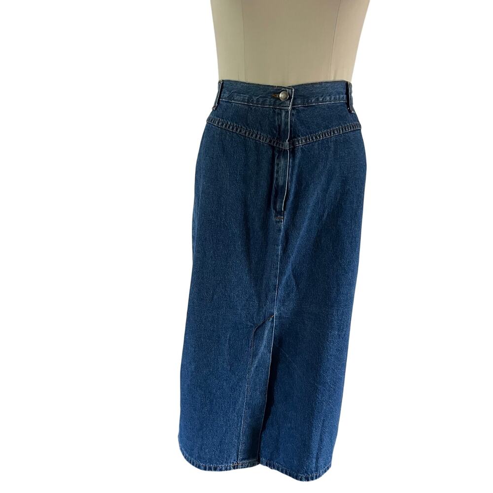 Vtg Y2K 2000s Denim Maxi Skirt Plus Sz 16 Wrap Cottagecore Western Revival